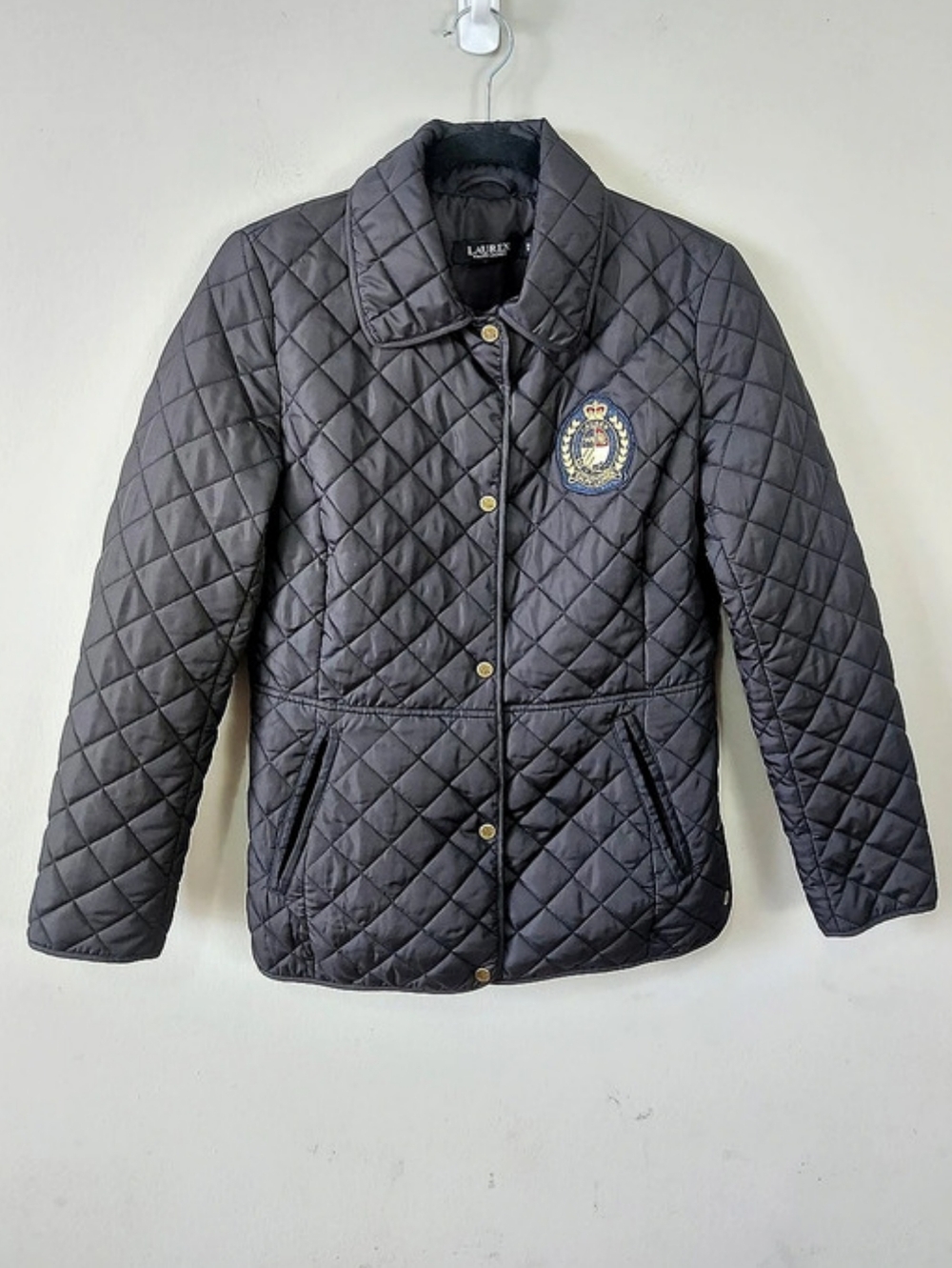Lauren Ralph Lauren Women Black Quilted Jacket Size XS Minimalist Chic Casual